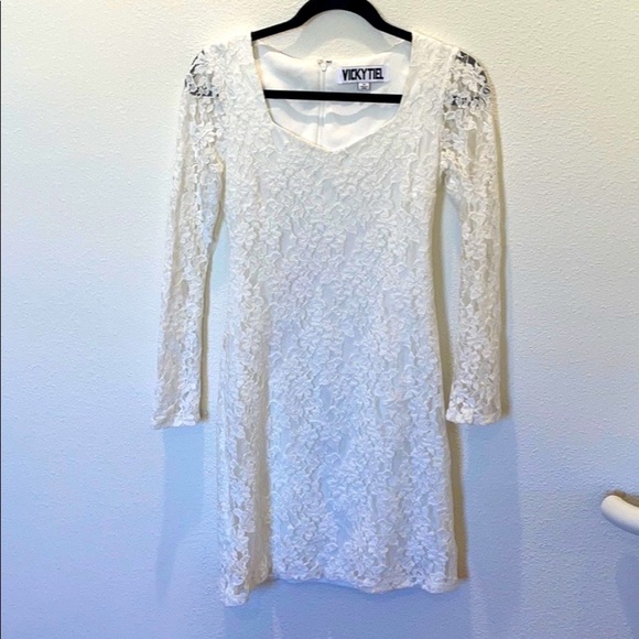 Vicki Tiel white lace Dress Sz xs - Picture 1 of 2
